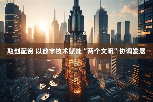 融创配资 以数字技术赋能“两个文明”协调发展